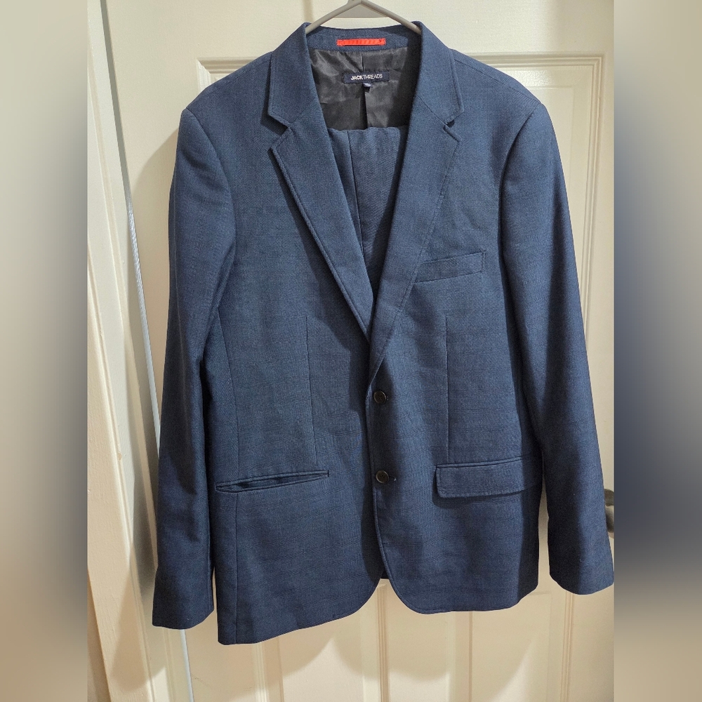 Jackthreads Navy Blue Suit Jacket 42 & Pants 32